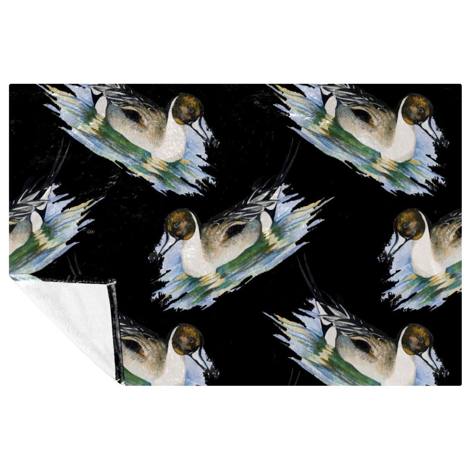 Couverture douce plaid lit chaud imprimé canard sauvage 150x100