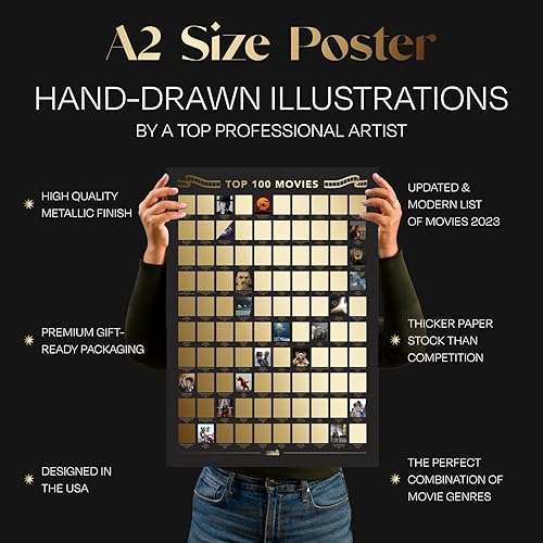 Miniatura 5 de Póster para raspar las 100 películas de las 100 mejores películas, carteles de películas, impresionantes obras de arte a mano, regalos para amantes