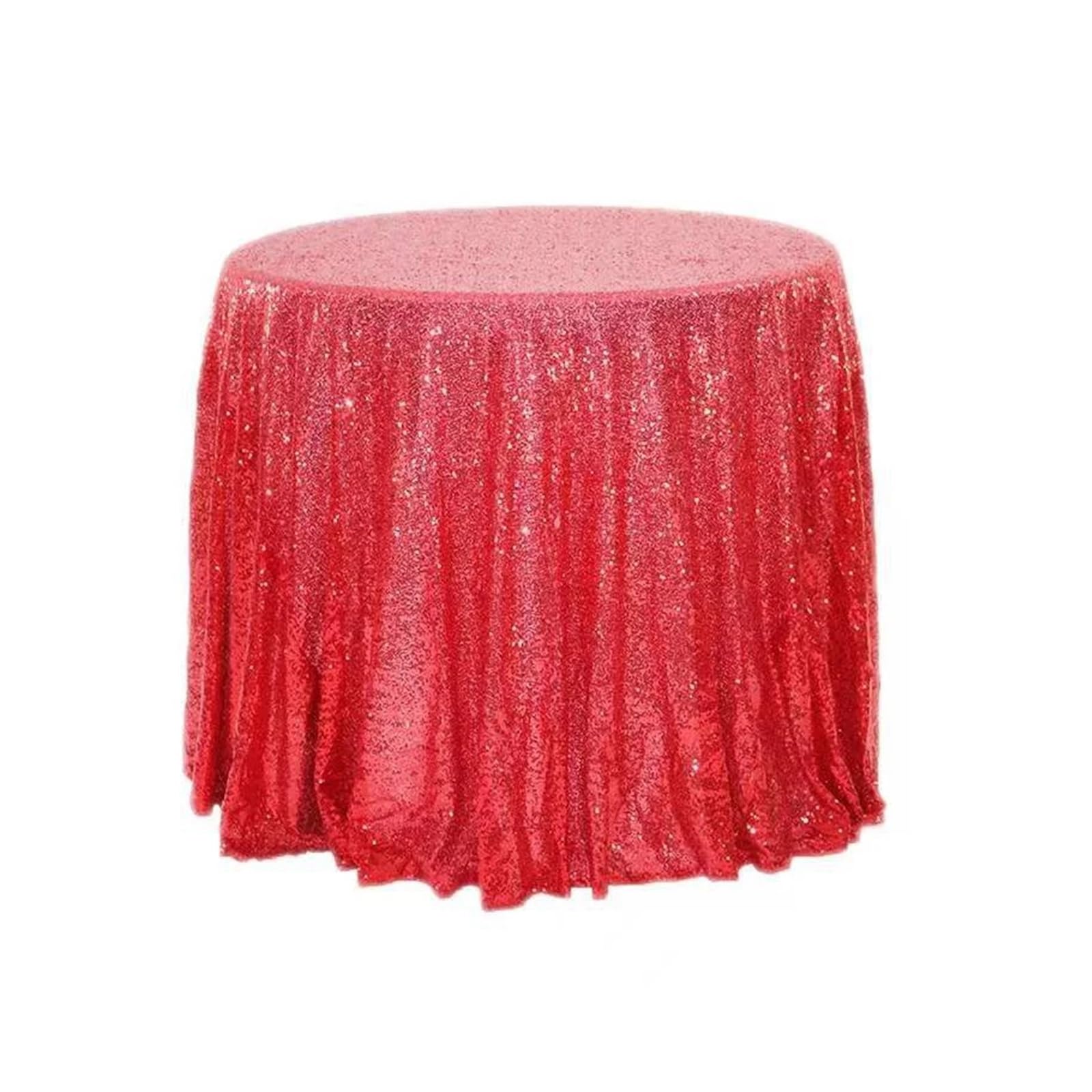 EKalgretrA Sequin Tablecloth Sequin Tablecloth Round Sparkling Table Cover for Wedding Party Decoration(Red,Diameter -180cm)