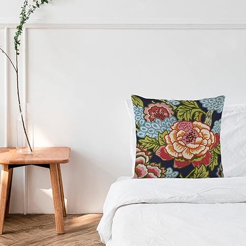 Miniatura 2 de Chinoiserie - Fundas de almohada para exteriores, diseño de flores de peonía, color azul y verde, fundas de almohada para sofá de campo, fundas de