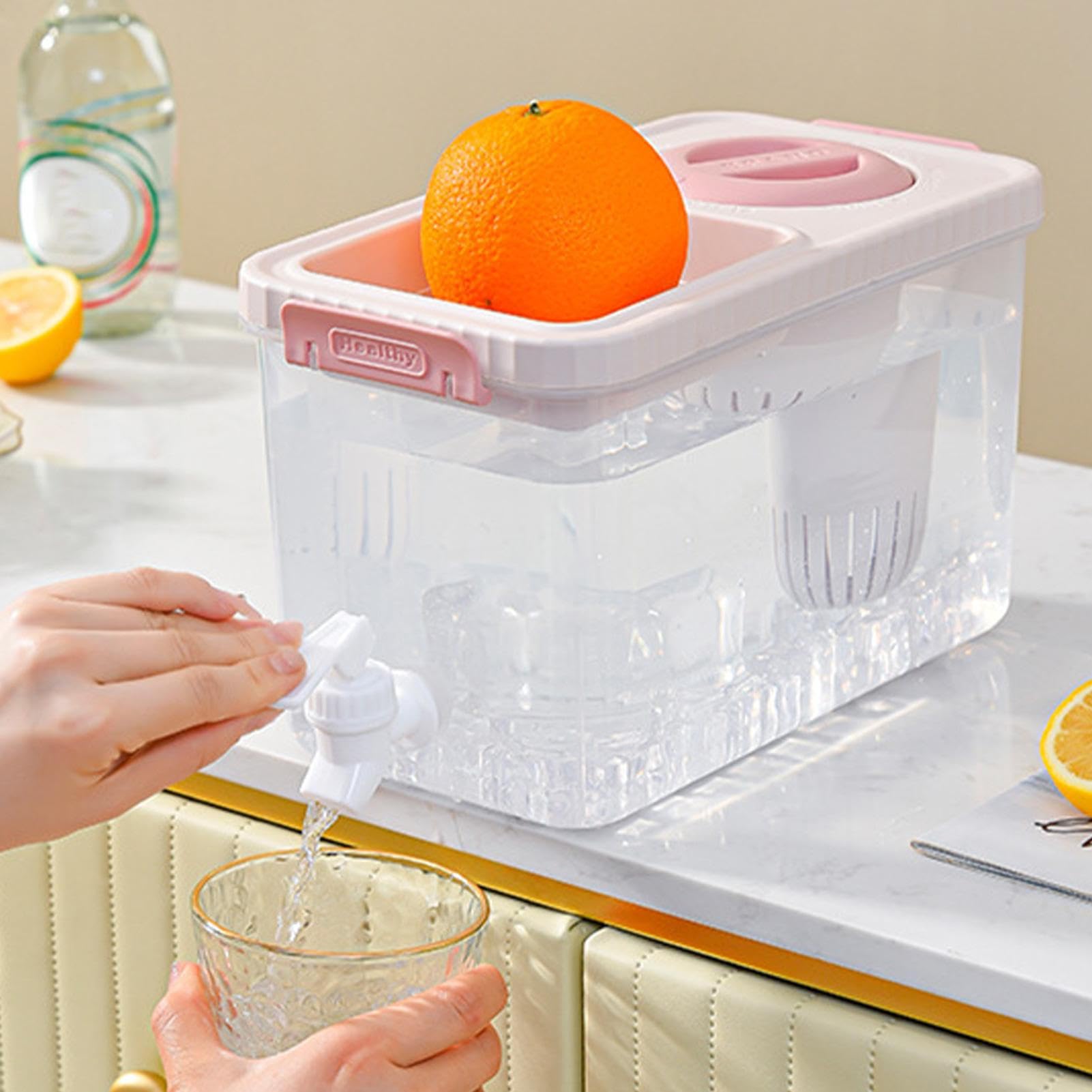 Samuliy Distributeur De Boissons Pour Réfrigérateur – Distributeur D'eau Pour Réfrigérateur | Bouilloire Froide, Distributeur De Boissons Surélevé Avec Filtre De Robinet