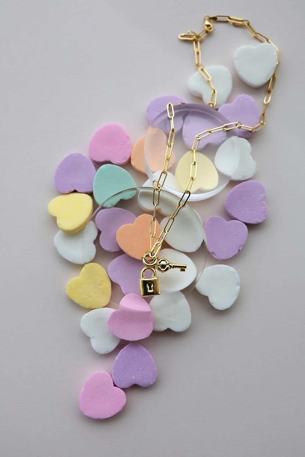 Riddle's Jewelry Lock & Key Paperclip Chain Necklace in 10K Yellow Gold