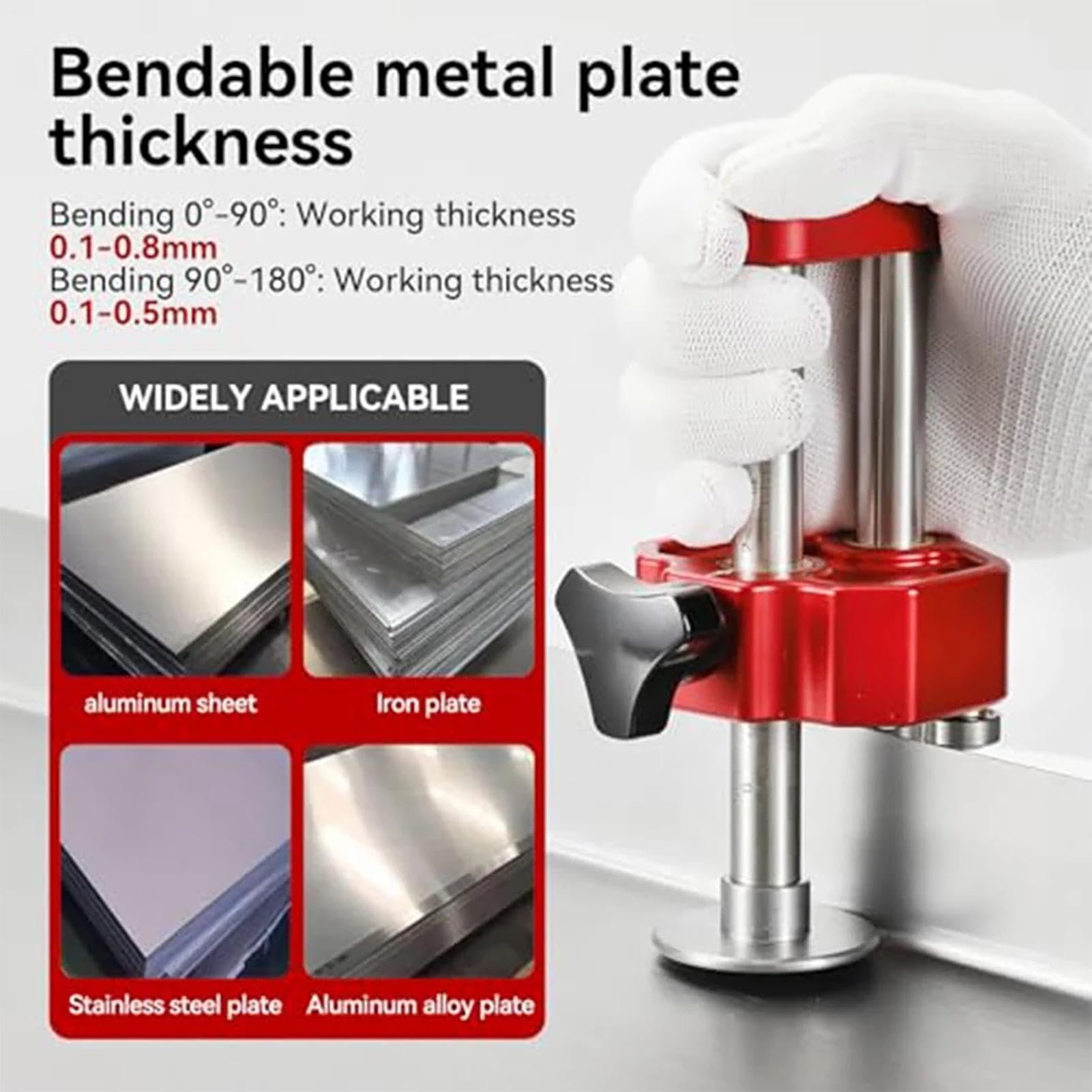 Rullo Da Bordatura Dei Bordi Di Lamiera Rullo manuale per coperture e tetti | Attrezzo manuale per la piegatura di lamiera e metallo per Fabbricazione, Industria, Edilizia, Officina, Garage e