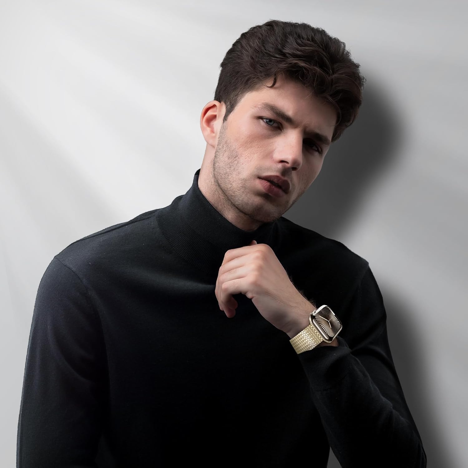 LULULOOK Milanese Mesh Loop Compatible with Apple Watch Band 49/46/45/44/42/41/40/38mm for Men Women, Stainless Steel Magnetic Buckle Strap for iWatch Ultra 3/2 Ultra Series 11 10 9 8 7 6 SE 5 4 3