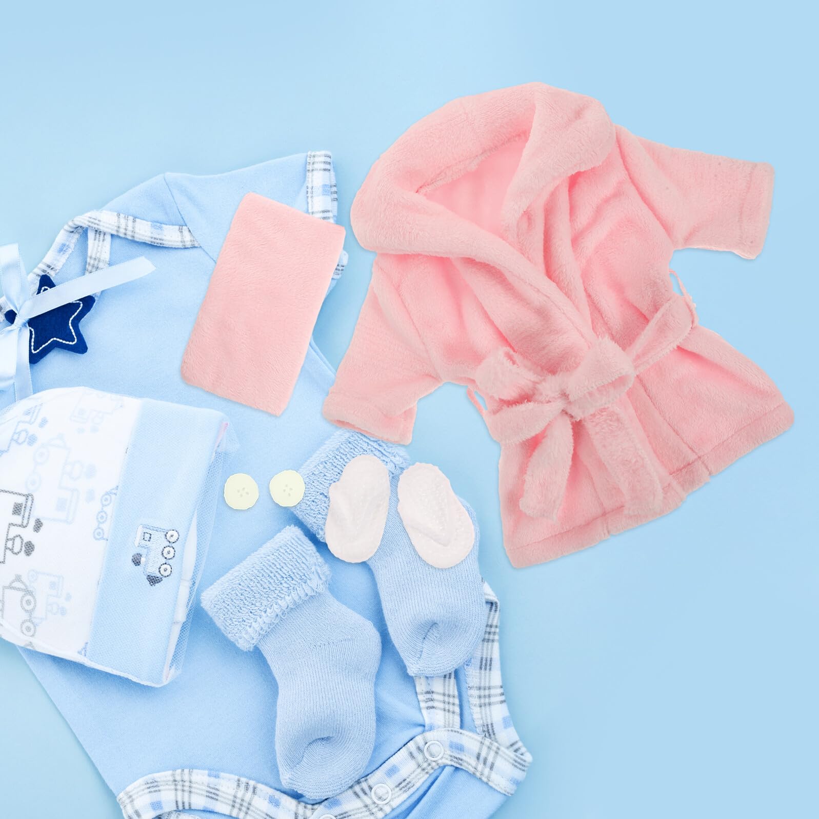 Bata de Fotografía para Recién Nacido, 1 Juego Rosa | Forro Polar Coral Suave, Accesorios Incluidos, para Ñiño Niña y Niños Pequeños, Sesiones y Fiestas