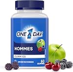 Gommes multivitamines One A Day pour hommes - Vitamines gélifiées quotidiennes pour hommes avec vitamine A, C, D, zinc pour la santé immunitaire et osseuse, biotine pour le métabolisme énergétique, vitamine E, sélénium antioxydants, 60 gommes