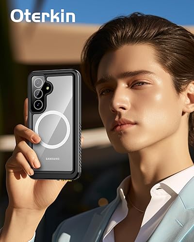 Vista 59 de Oterkin Funda impermeable para Samsung Galaxy S21 con protector de pantalla integrado, a prueba de polvo, a prueba de golpes, 360, carcasa Negro