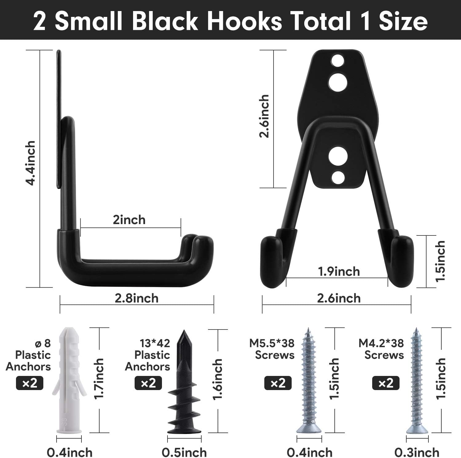 2 Pack Garage Storage Utility Hooks, Garage Garden Tool Organizer, Hanging Utility Wall Mount Hooks, Heavy Duty U-Hooks Tool Storage Organizer : Tools & Home Improvement