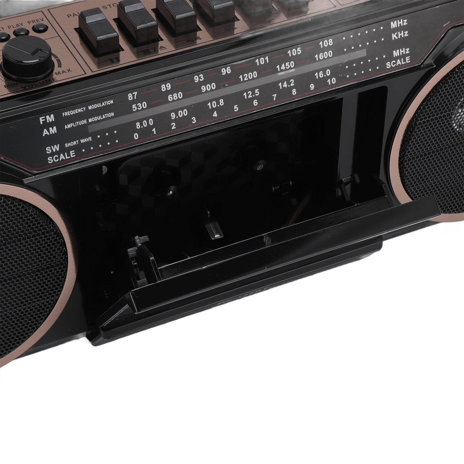 Boombox à Cassette, Boombox Rétro Blueooth avec Entrée USB, SD et AUX 3,5 Mm, Lecteur et Enregistreur de Cassettes AM FM SW (Black)
