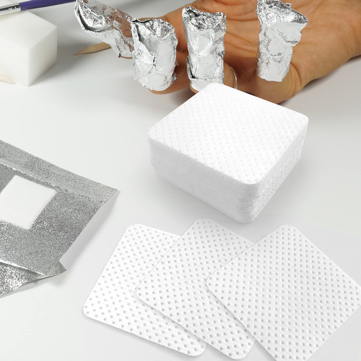 Mylee Salviette per unghie prive di lanugine, 200 pezzi, cuscinetti morbidi per la rimozione di manicure e pedicure, salviette assorbenti, ideali per uso professionale e domestico