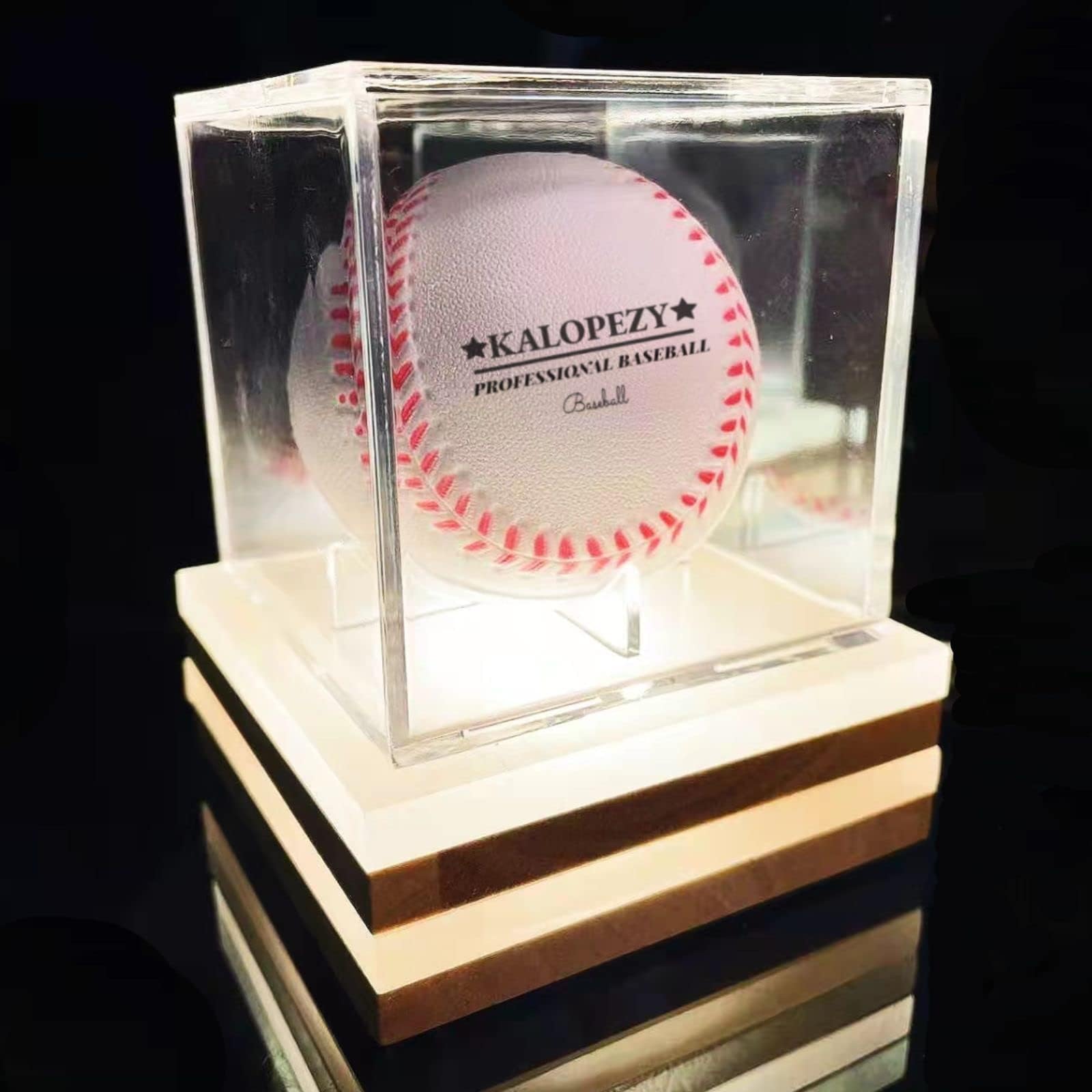 Wenqik Clear Baseball Display Case with Wooden Bats and