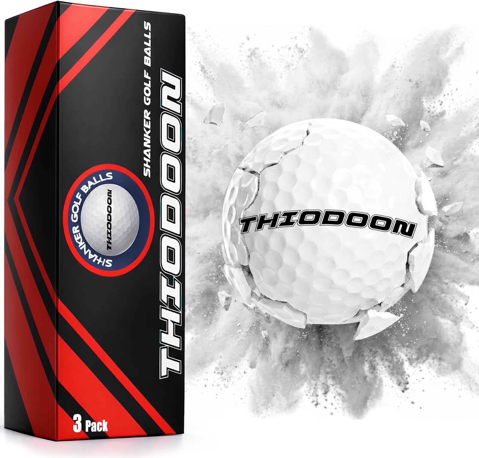 THIODOON 3 Pack Exploding Balls for Golf Party Gender Reveal Prank Funny Joke for Golfers - 3 Piece Set (3 White/Blue & Pink & White)