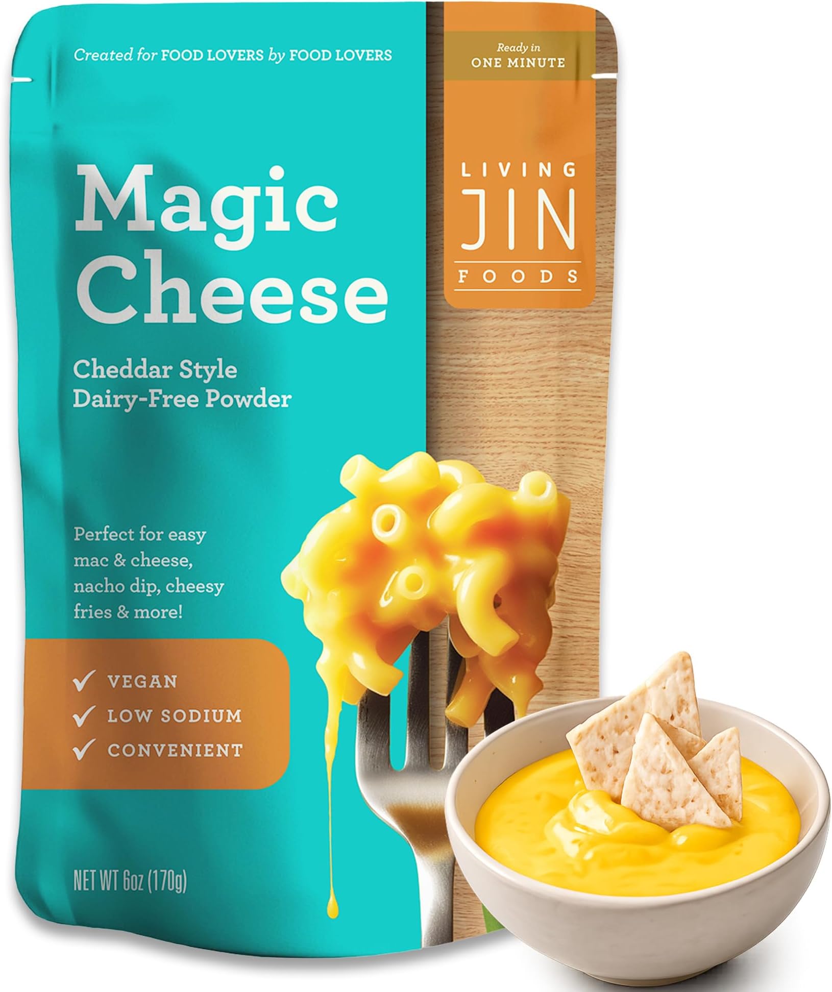Vegan Magic Cheese Sauce (6Oz Powder Makes 16Oz Sauce), Cheddar For Vegan, Plant-Based Cheese, Nacho Dipping Sauce, Mac & Salty Crackers Dairy Free, Low Sodium