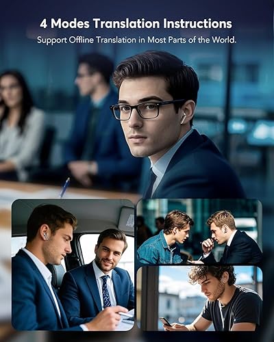 Miniatura 3 de Auriculares de traducción AI en tiempo real, traductor de pantalla táctil multifuncional para 144 idiomas y acentos Audifonos Traductores Inglés