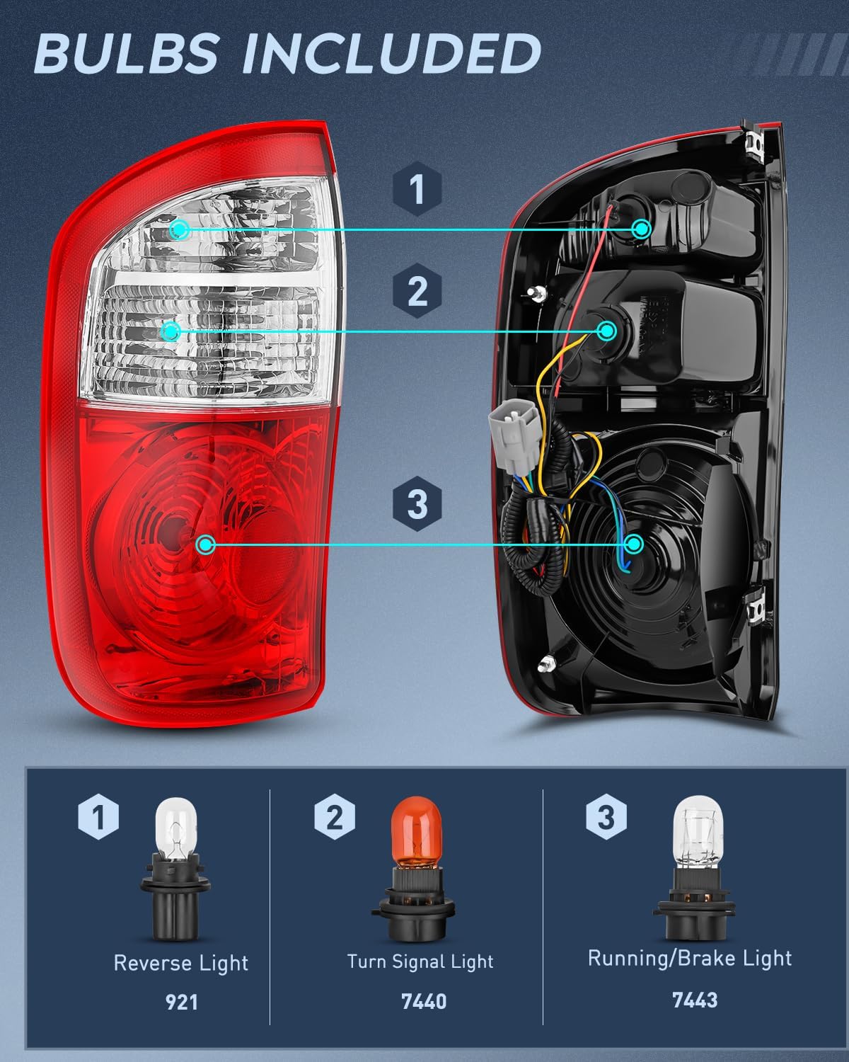 Nilight Taillight Assembly Compatible with 2004 2005 2006 Toyota Tundra 4 Door Double Cab and Crew Cab Tail Light OE Style Rear Lamp Replacement Driver Side
