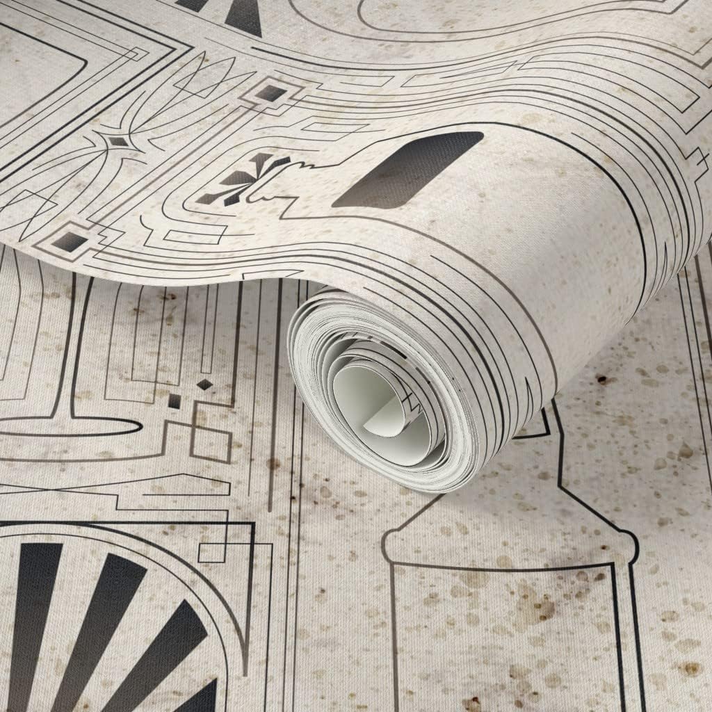Spoonflower Peel & Stick Wallpaper 3ft x 2ft - Vintage Bottles Style Alcohol Bar Decor Custom Removable Wallpaper