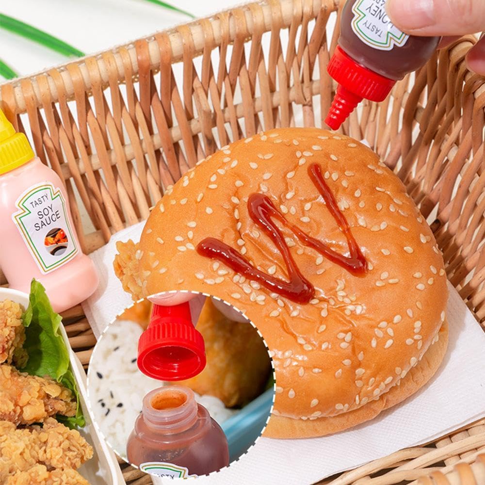 4er Set Mini-Ketchup-Flaschen 25 Ml – Kleine, Auslaufsichere Quetschflaschen Für Sauce, Dressing & Gewürze