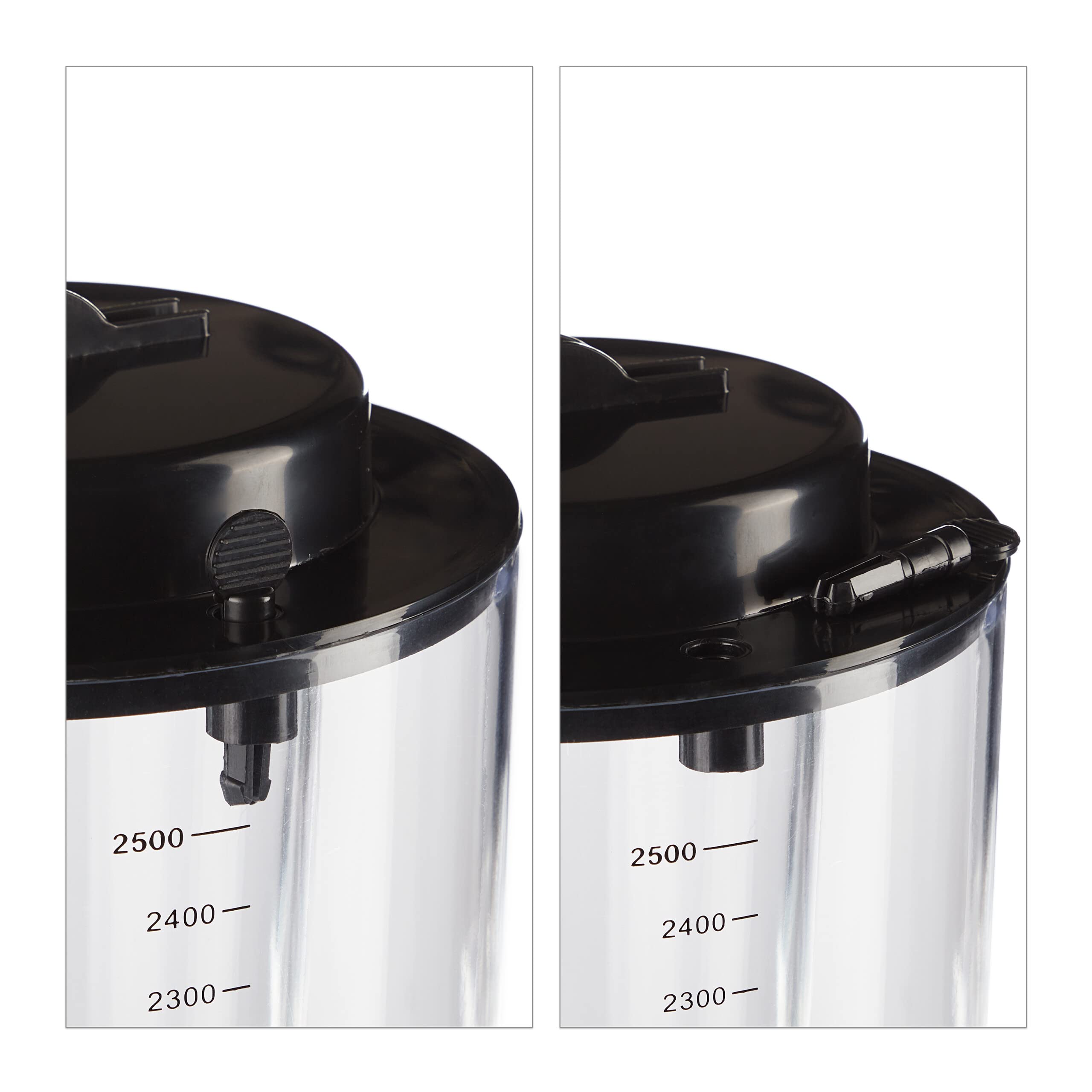 Relaxdays Distributeur de bière 2,5 L Robinet Poussoir Tireuse à Boissons Réfrigération Transparent Noir