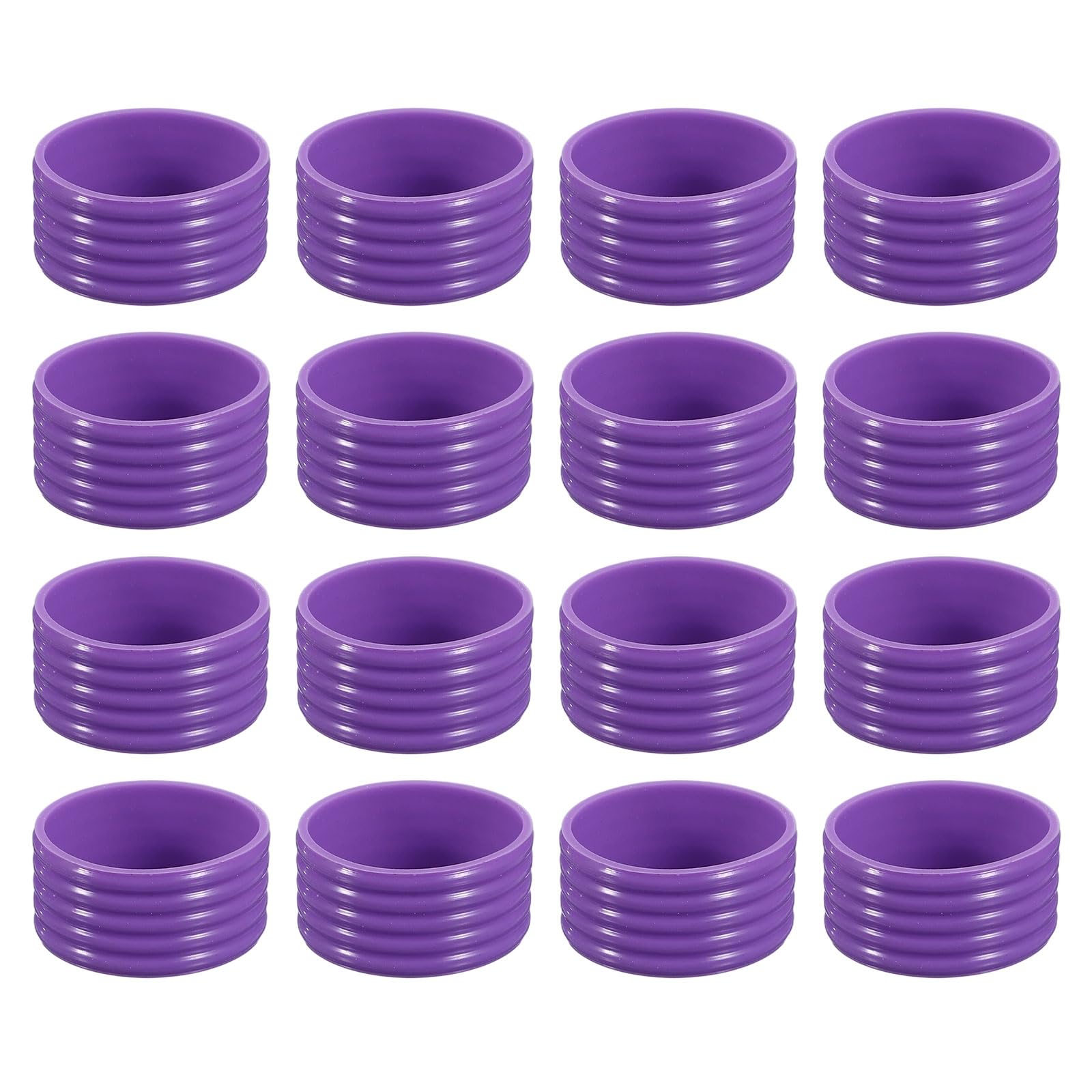 YELARXI Silicone Racquet Grip Band Ring, Anti-Slip Racquet Rubber Rings, Absorbent Overgrip 16 Pcs & Purple -Fitting for (Badminton/Pickleball/Tennis Rackets)