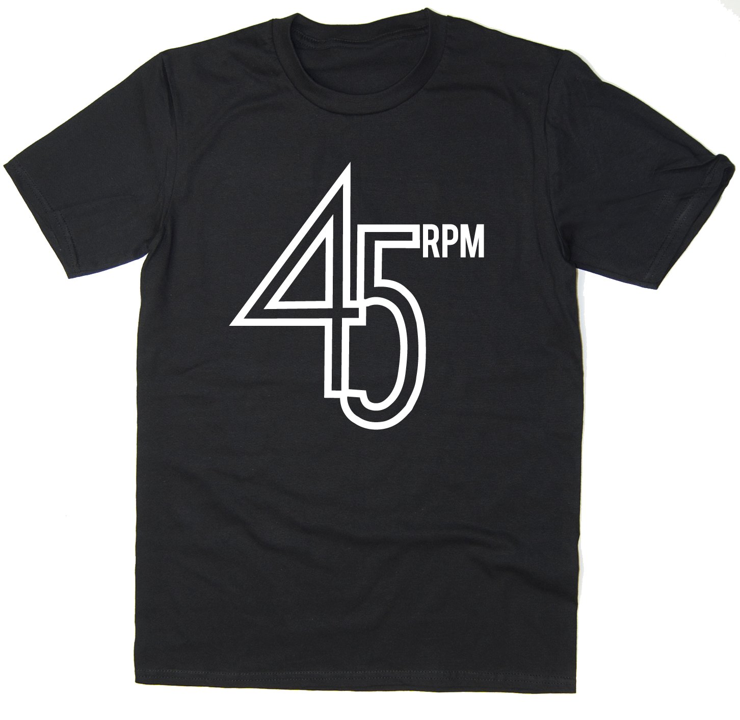 Rocket Fuel '45 RPM' Mens Funny Printed T-Shirt Black - XL