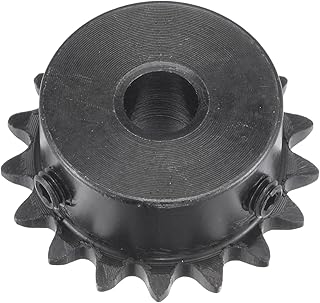 uxcell 17 Tooth Roller Sprocket B Type, 25 Chain, Single Strand 1/4" Pitch, 8mm Bore Black Oxide C45 Carbon Steel with Set Screws for ISO 04C