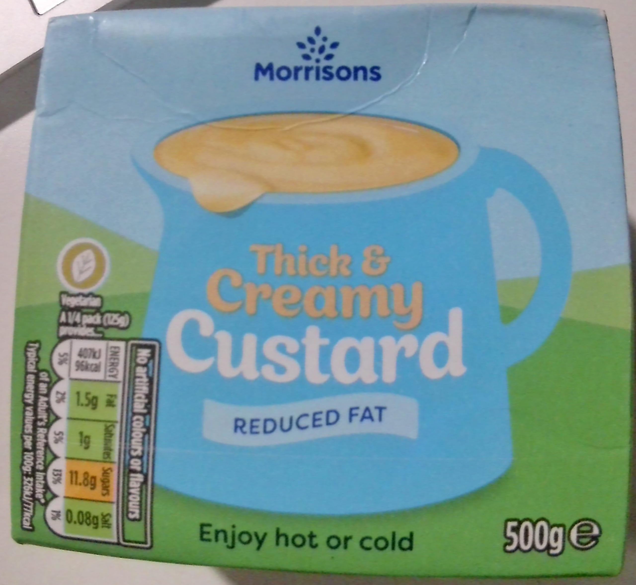 MORRISONS THICK AND CREAMY CUSTARD (REDUCED FAT) 500G X 12
