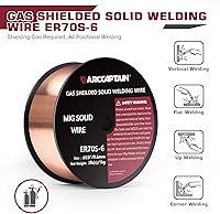 Vista 8 de ARCCAPTAIN Alambre de soldadura MIG, alambre MIG ER70S-6, 2 libras, acero al carbono sólido de gas, alambre de soldadura MIG de baja salpicadura