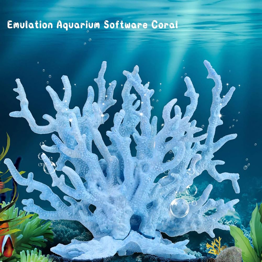 Senda Decorazione artificiale acquario barriera corallina ornamenti resina piante marine subacquee blu