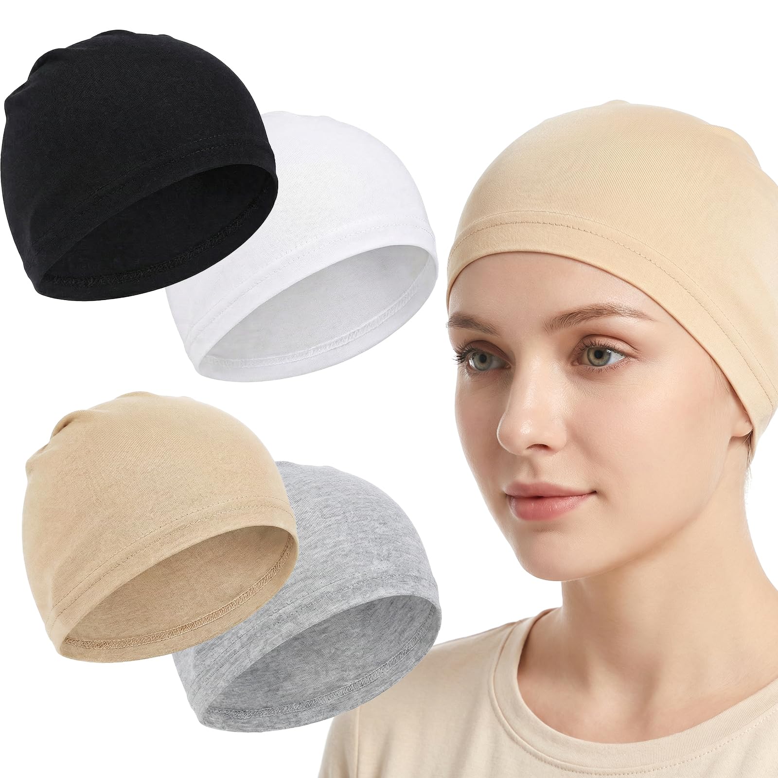 Sibba Chemo Nakrycie głowy dla kobiet, czapka Slouch Beanie, miękka, cienka czapka do spania, turban, nakrycie głowy w przypadku wypadania włosów i łysienia, na wszystkie pory roku