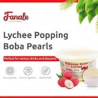 Vista 3 de Fanale Lychee Popping Boba Pearls, veganas, sin OGM, sin gluten, sin grasa, perfectas para té de burbujas, batidos, helados, postres y bebidas, 1