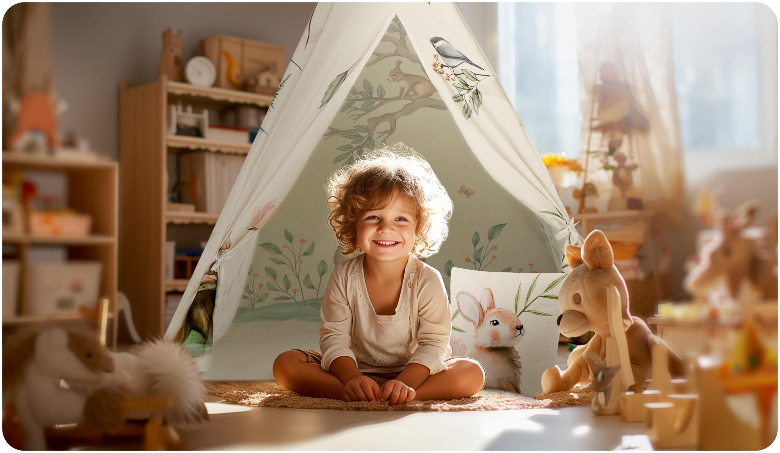 Nukido Tipi Infantil Tienda India para Niños Interior Exterior Habitación Infantil Beige