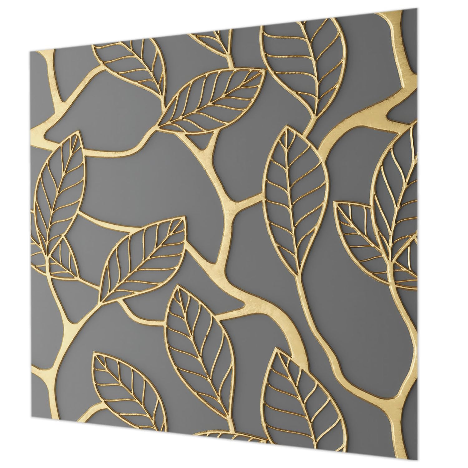 Tapisserie intissée 250x250 cm salon - Feuilles élégantes avec colle