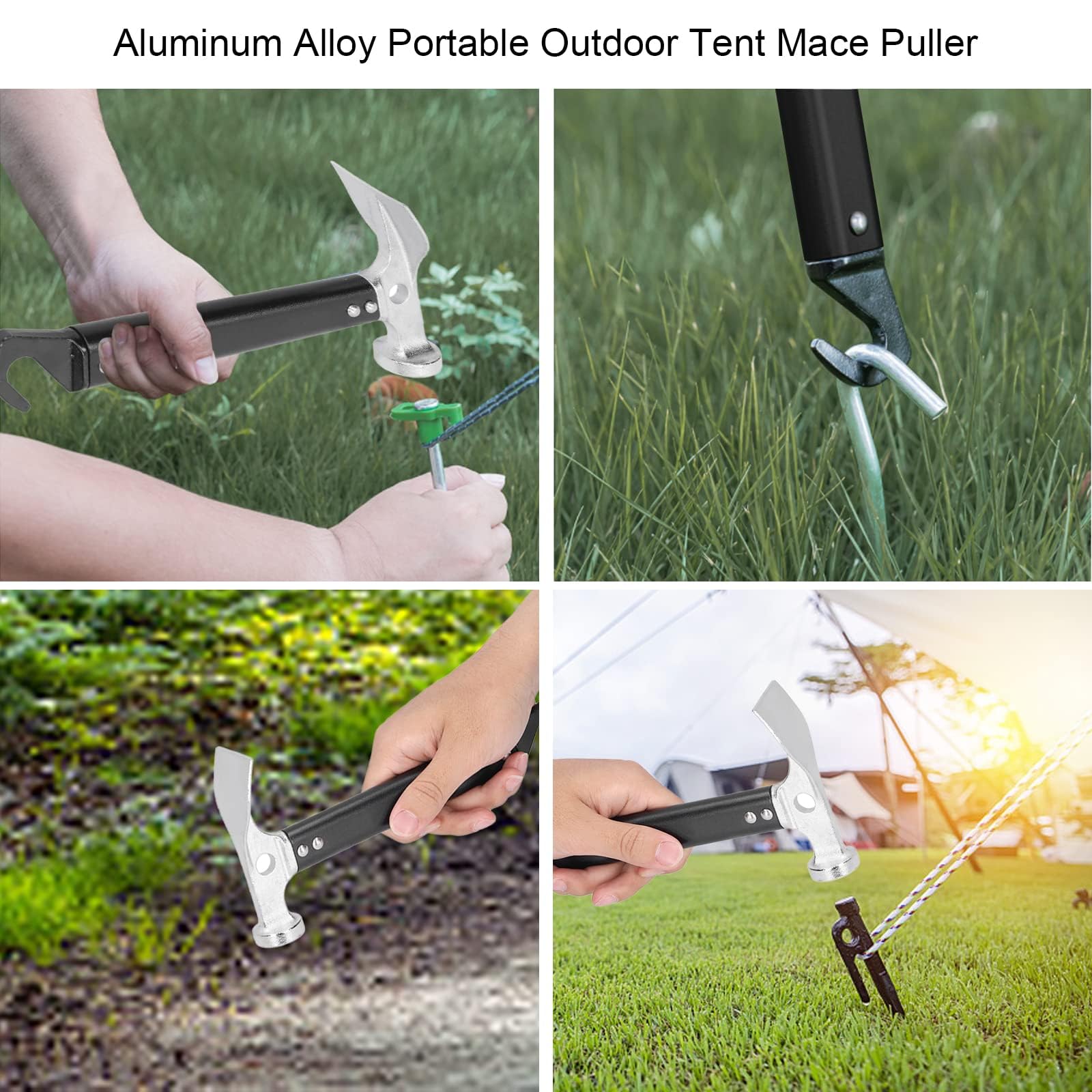 Maillet de Camping, Extracteur de Piquet de Tente, Extracteur de Marteau, Alliage d'aluminium, Mini Outil d'extérieur Portable pour la Randonnée