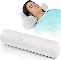 Vista 1 de Healthex Almohada cervical para el cuello, almohada de espuma viscoelástica, almohada redonda cilíndrica, almohadas cervicales para aliviar el dolor