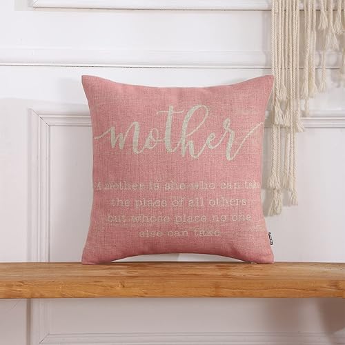 Miniatura 9 de TRENDIN Fundas de almohada para el Día de la Madre de 18 x 18 pulgadas, con frase retro, funda de almohada decorativa para sofá cuadrado para mamá