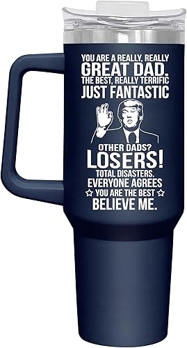 BETHEGIFT Regalos para papá de hija, hijo, niños en el día del padre, Navidad, cumpleaños, regalo para padre, vaso de 40 onzas, acero inoxidable