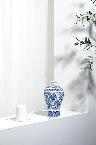 Miniatura 8 de Jarrón azul y blanco, jarrones azules para decoración del hogar, florero chinoiserie, porcelana azul y blanca, jarrón de cerámica para el hogar,