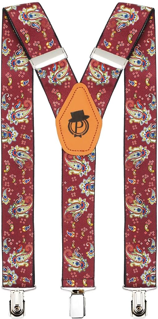 Peluche Men's Floral Cut Suspender (3.5cm Strap Width Elastic)