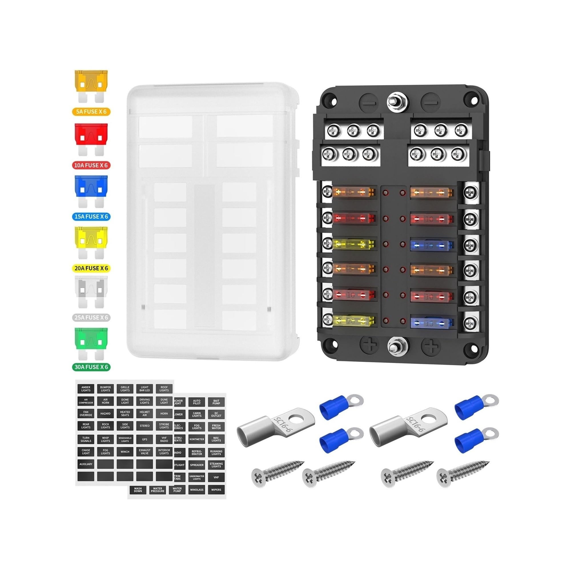 Porte fusible 12V 24V à 12 circuits lame pour réseau électrique automobile