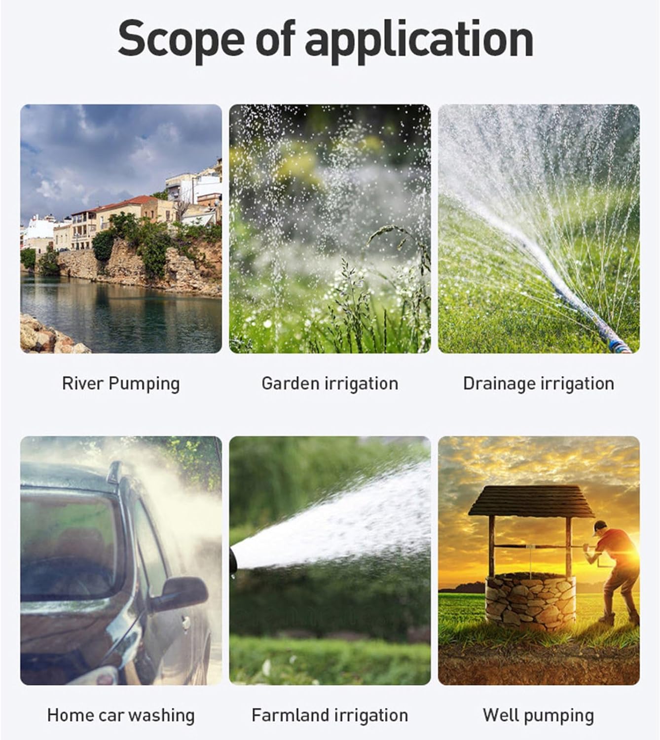 Fafeicy 200W Solar, High Lift Solar Pump Solar Powered 35L / min 25m Lift DC Pump with Dual Ball Bearing for Irrigation Water Transfer Shallow Well