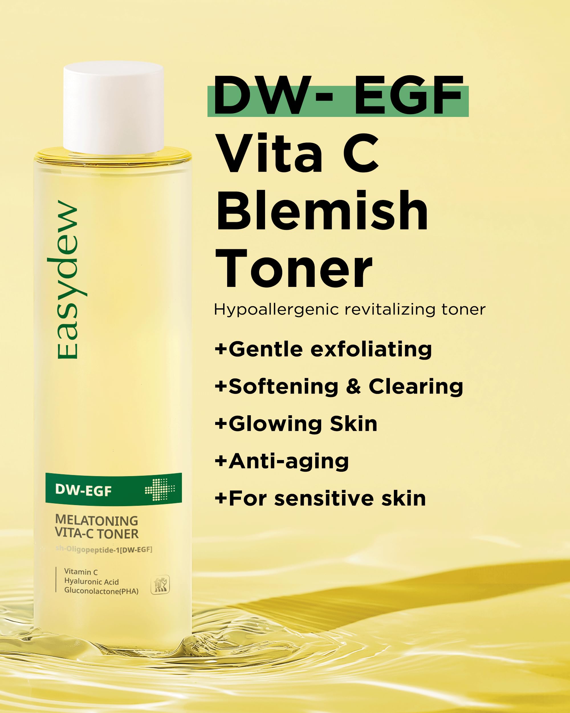 化粧水・ローション・トナー Easydew DW-EGF ALL CALMING TONER 150ml Amazon.com: EASYDEW DW-EGF Peptide M Vita-C Toner – Revitalizing