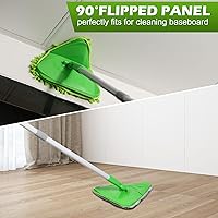 Vista 4 de Trapeador Triangular Limpiador de Paredes con Mango Largo de 82'' - Cepillo Limpiador de Paredes, Herramienta de Limpieza con 4 Almohadillas