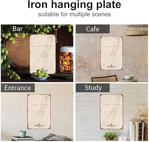 Miniatura 4 de Spring Hill TN - Póster de lata profesional, 7.9 x 11.8 in, ideal para decoración de pared y coleccionistas