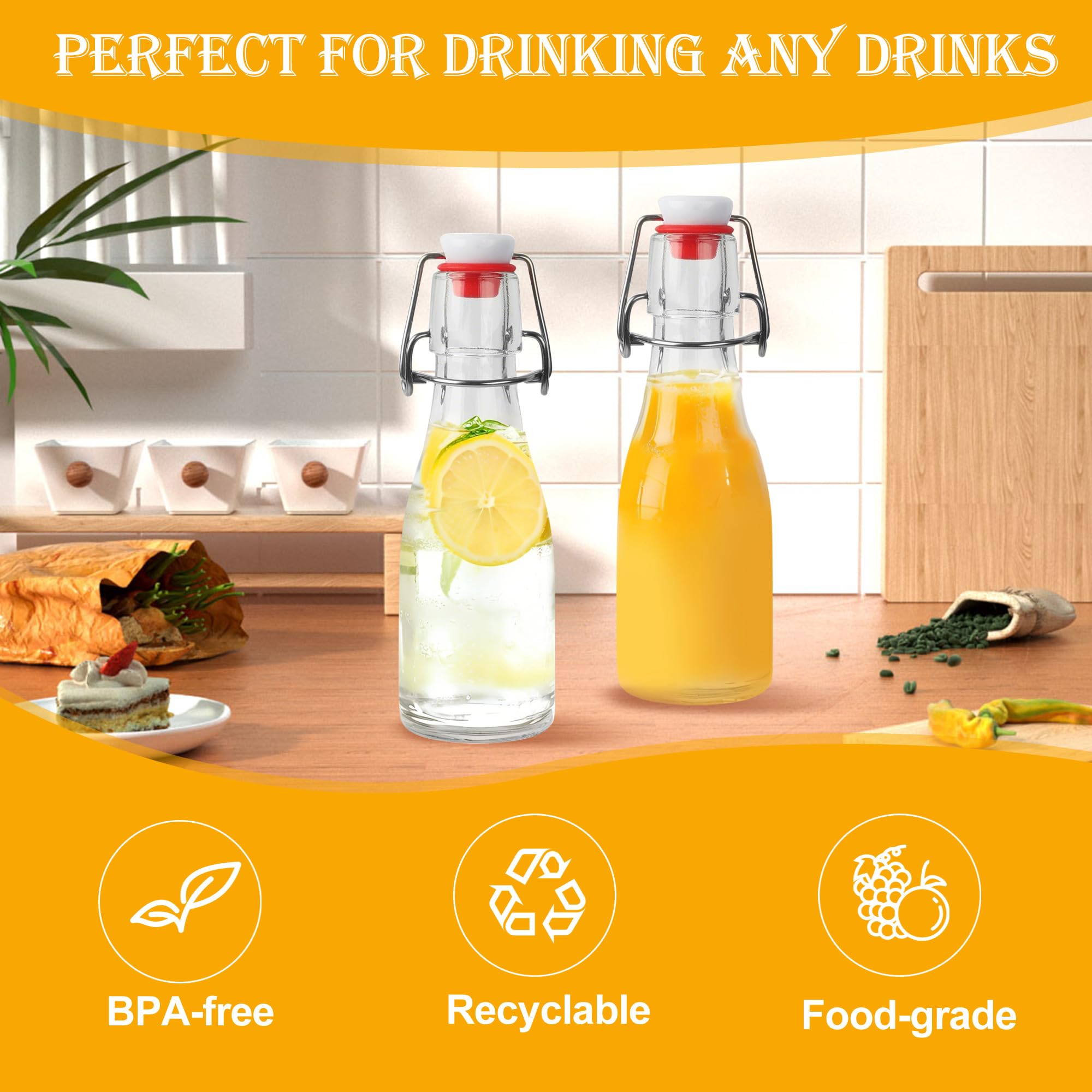 Verpackungsstadl Glazen fles, 500 ml, met beugelsluiting (12 stuks), perfect voor oliën, sappen, azijn, milieuvriendelijk, herbruikbaar