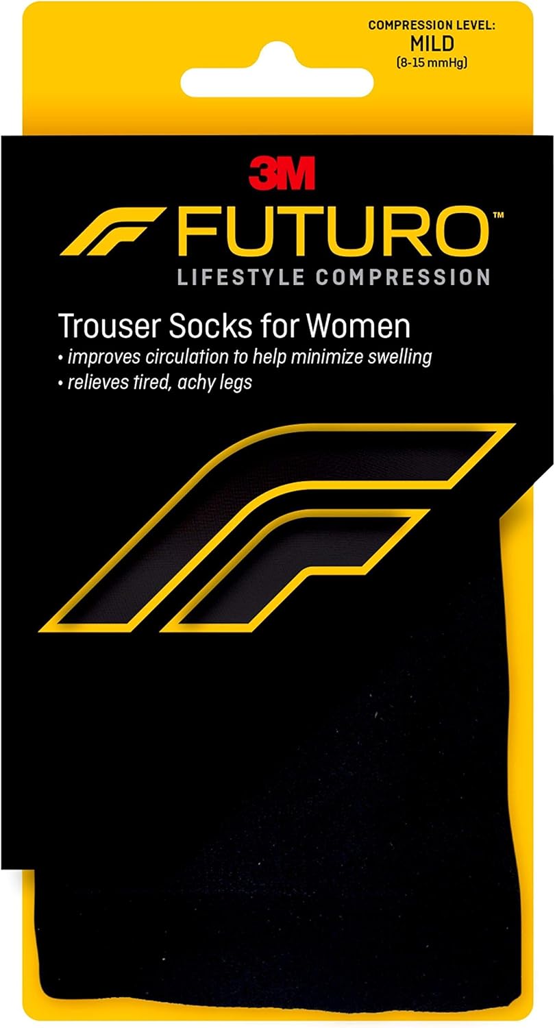 Futuro Energizing Trouser Socks for Women, Mild Compression, Large, Black : Everything Else