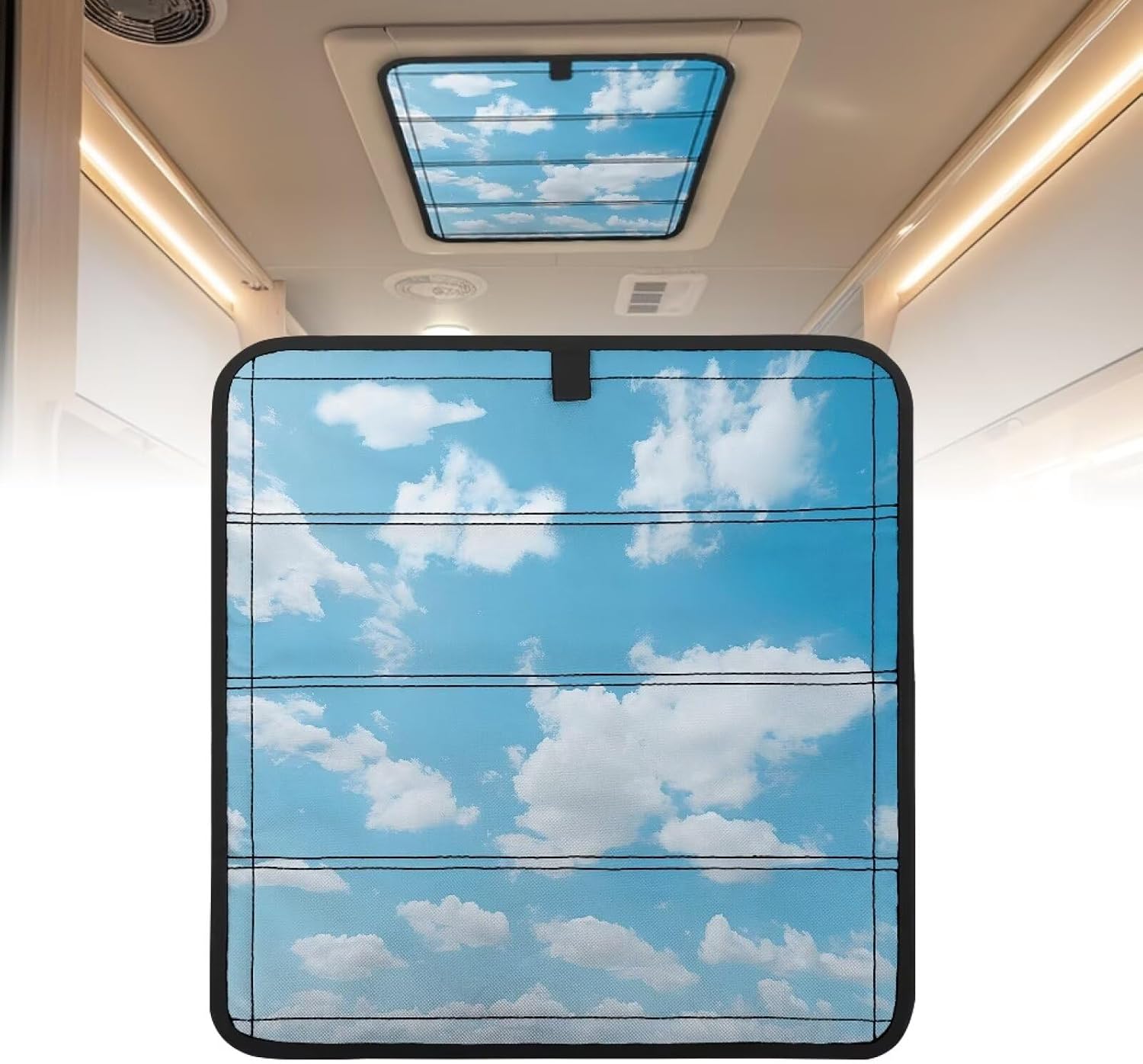 Blue Sky RV Skylight Window Shade Cover UV Blocking & Breathable 16" x 16" Blackout RV Window Coverings for Inside Camper Foldable RV Travel Trailer Accessories Interior