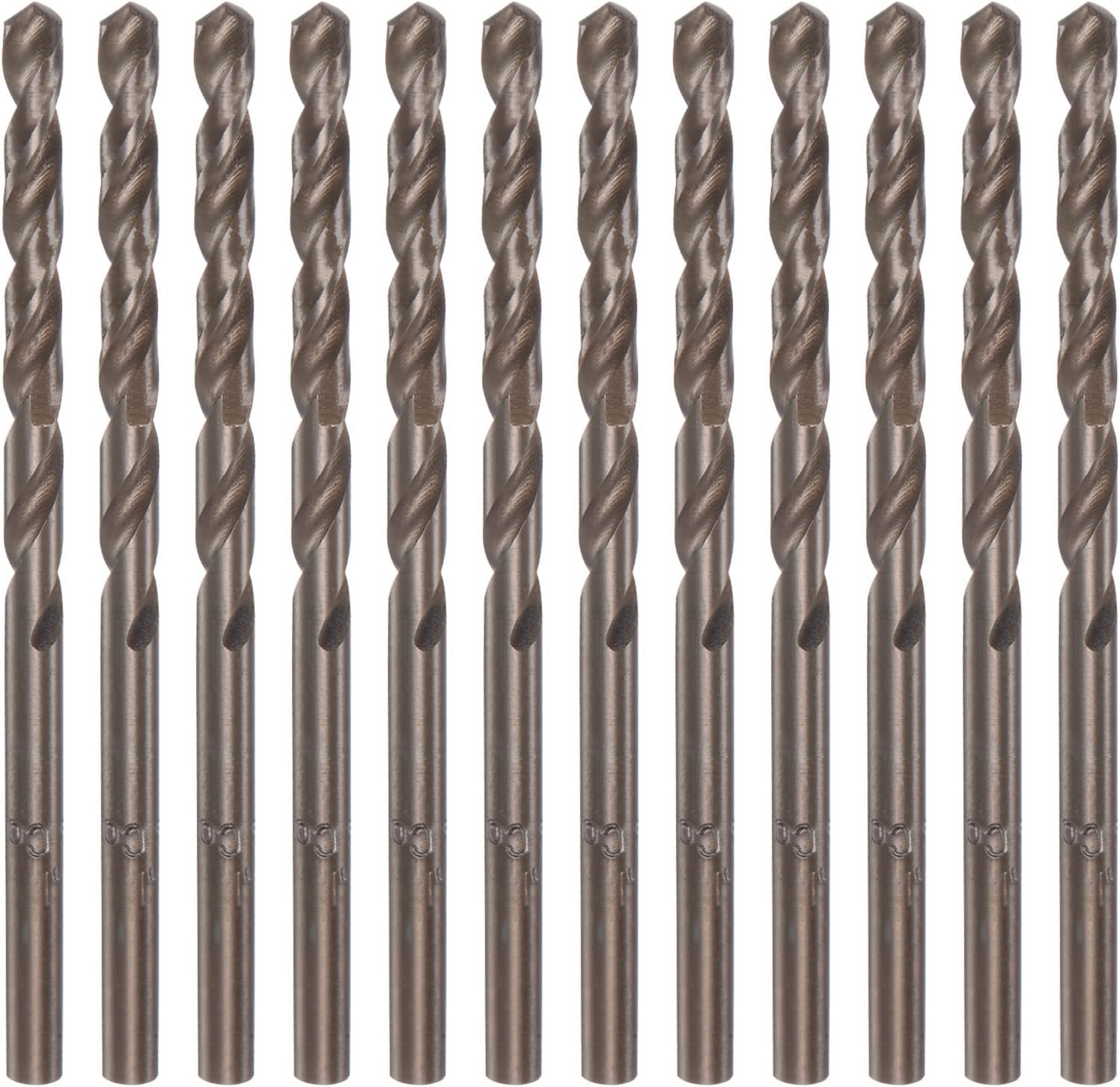 HARFINGTON 12pcs Cobalt Drill Bits,3.5mm M35 High Speed Steel Metric Twist Drill Bit Straight Shank Jobber Drill Bits for Hard Metal, Stainless Steel, Copper, Aluminum, Cast Iron, Plastic