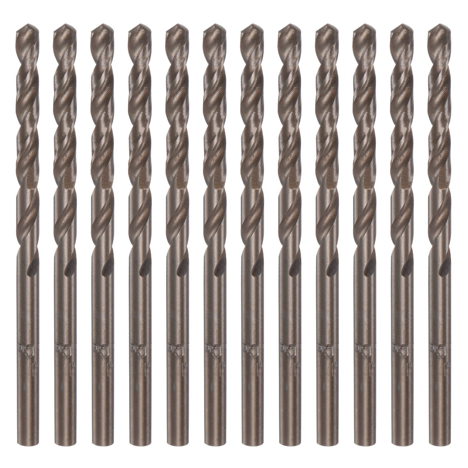 HARFINGTON 12pcs Cobalt Drill Bits,3.5mm M35 High Speed Steel Metric Twist Drill Bit Straight Shank Jobber Drill Bits for Hard Metal, Stainless Steel, Copper, Aluminum, Cast Iron, Plastic