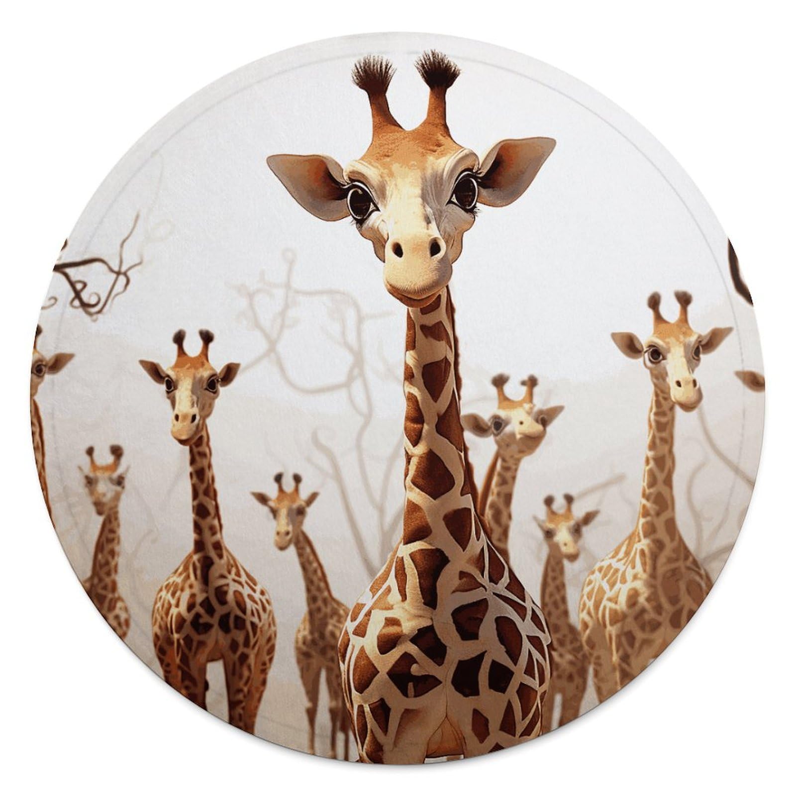 Serviette de plage ronde girafe absorbante en microfibre de coton anti-sable