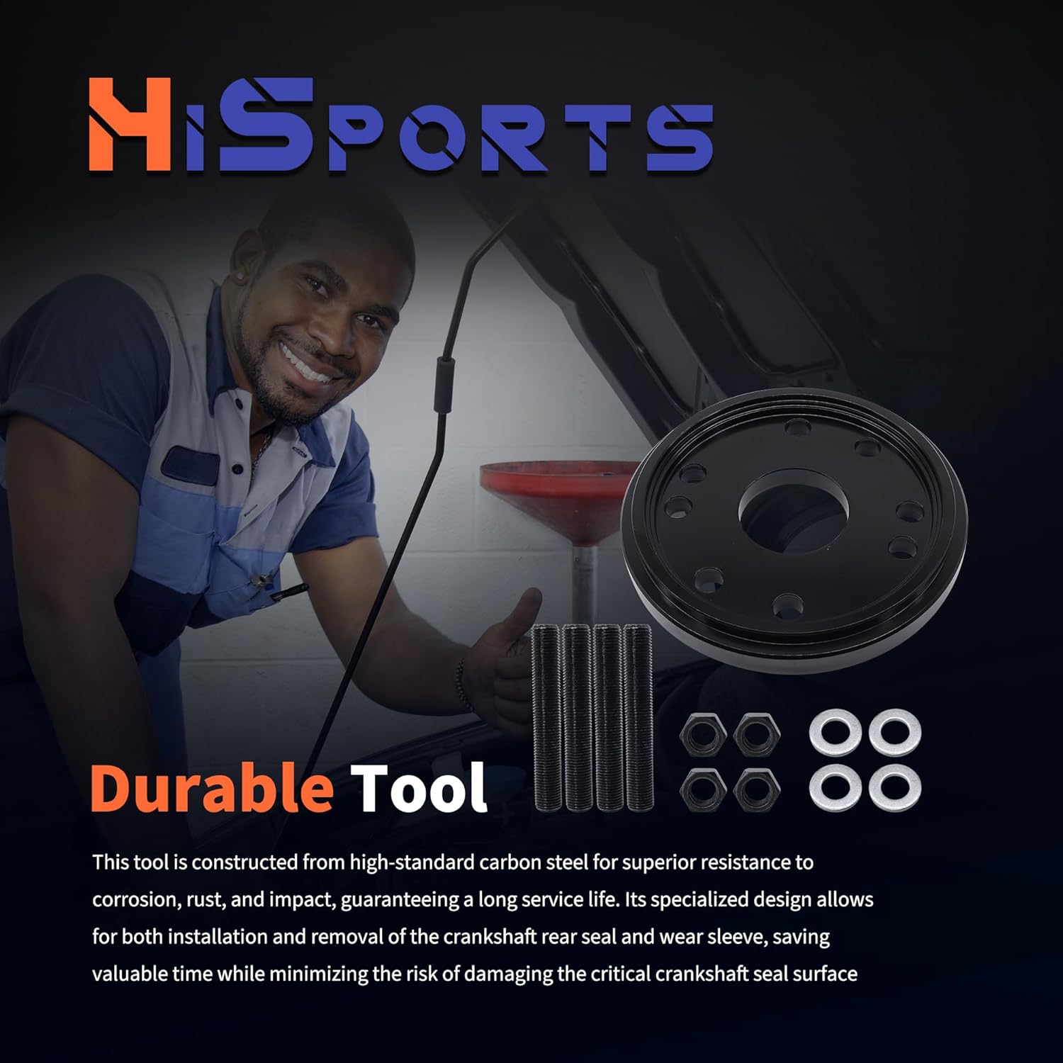 HiSport Rear Main Crankshaft Seal & Wear Sleeve Installer Tool 5395259 3824078 - Compatible with 1989 and newer Cummins 4BT 3.9L ISC 8.3L B Series 5.9L - Replacement for 2063800090